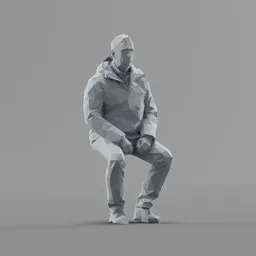 Lowpoly Male Sitting