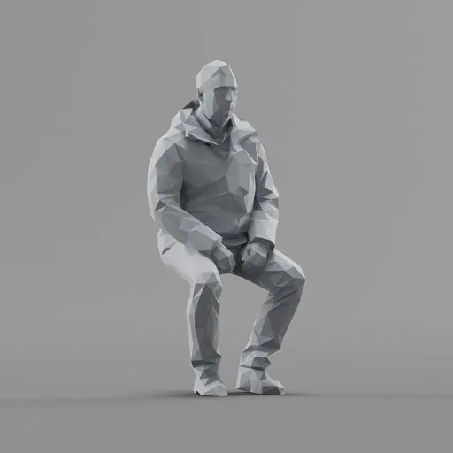 Lowpoly Male Sitting