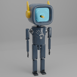 Scifi Humanoid Robot Low Poly Character