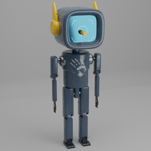 Biped Humanoid Robot Low Poly | Robots Characters models | BlenderKit