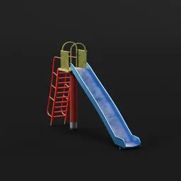 "Slider: A close-up of a playground slide and ladder on a black background. This 3D model, inspired by Mac Conner's artwork and the game 'The Stanley Parable', is a modular item ideal for game assets in Blender 3D. Explore this unused design for adventure playgrounds and parks."

"Slider: A Blender 3D model featuring a close-up of a slide and ladder found in adventure playgrounds. This modular item, inspired by Mac Conner's artwork and 'The Stanley Parable' game, offers a versatile game asset option. Explore this leaked image and unused design for park scenes and CD cover artwork."