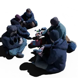 Hikers sitting on a Rock eating sausage