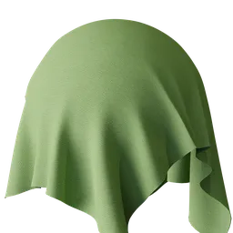 Detailed green fabric texture for 3D rendering in Blender with high-resolution PBR maps.