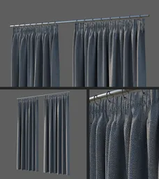 High-quality 3D curtain with PBR textures, perfect for Blender modeling and photorealistic visualization.