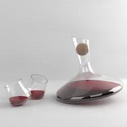 Swiveling Wine Decanter With Glasses