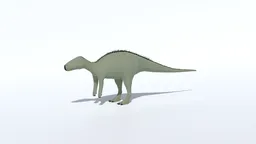 Green low poly Zalmoxes 3D dinosaur model optimized for Blender, with separate mesh details for eyes and spikes.