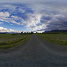 Cloudy Sunset over Farm fields