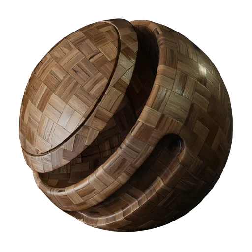 High-resolution PBR texture of a detailed square wood floor pattern with natural grain and color variations for 3D materials.