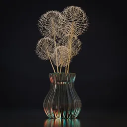 Dandelion glass vase flower