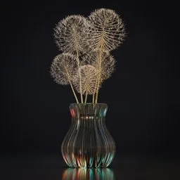 Dandelion glass vase flower