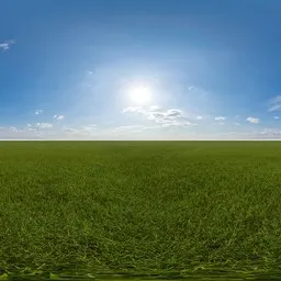 Green grass cloudy blue sky pure sky