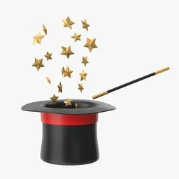 Magician Hat and Wand