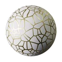 Elegant White and Gold Mosaic Fracture