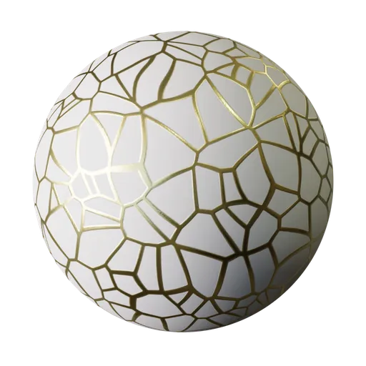 Elegant White and Gold Mosaic Fracture