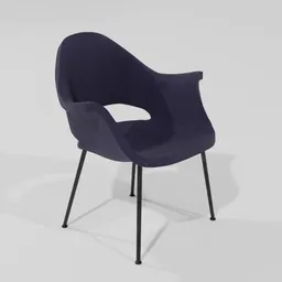 Detailed 3D model of a modern organic-style armchair, suitable for Blender rendering, showcasing design elegance.