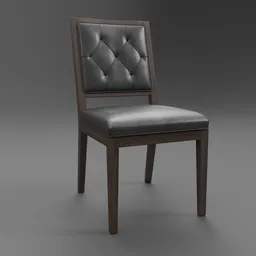 French Contemporary Tufted Square Chair