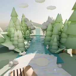 Stylized Forest Pond Template