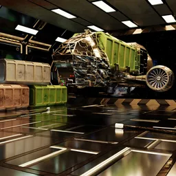 Sci-Fi Cargo Ship Landing Animation