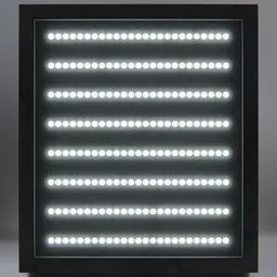 3D model of an industrial-style light panel with bright LEDs for Blender rendering, equipped with an HDR map.