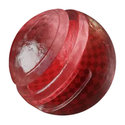 High-quality red crystal PBR material for 3D rendering in Blender, ideal for photorealistic glass simulations.