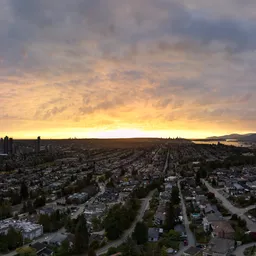 Aerial City Sunrise Sky