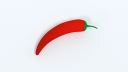 Detailed 3D cartoon-style red pepper model, quad mesh, ideal for Blender rendering and CG visualization.
