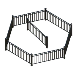 "Editable Fence Geometry Nodes.003 by M3D, a high-quality 3D model for Blender 3D. Featuring realistic body shape and unique design, this fence and gate set is perfect for your next 3D project."