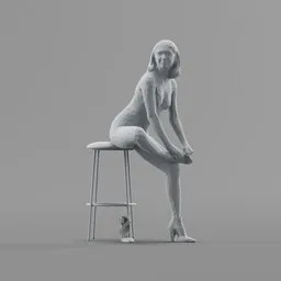 Lowpoly Female Sitting