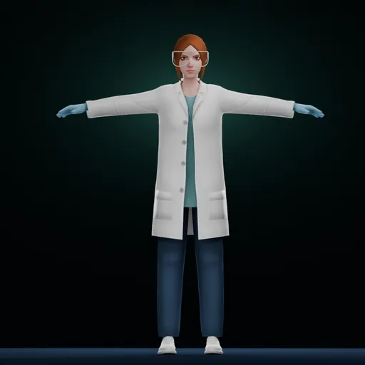 Female Doctor with Gloves Glasses