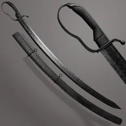 Worn Military Saber with Sheath