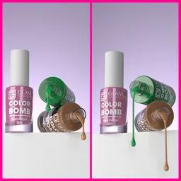 Nail enamel liquid drop animation