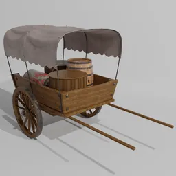 Large antique handcart