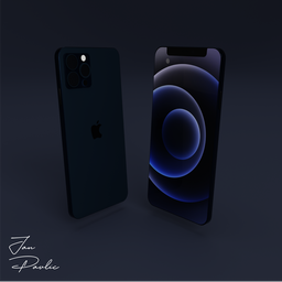 Detailed 3D rendering of a smartphone with a front view, showcasing screen and design, compatible with Blender for modeling.