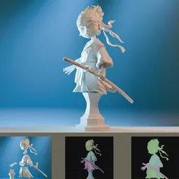 The cute little samurai warrior bust