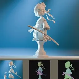 The cute little samurai warrior bust