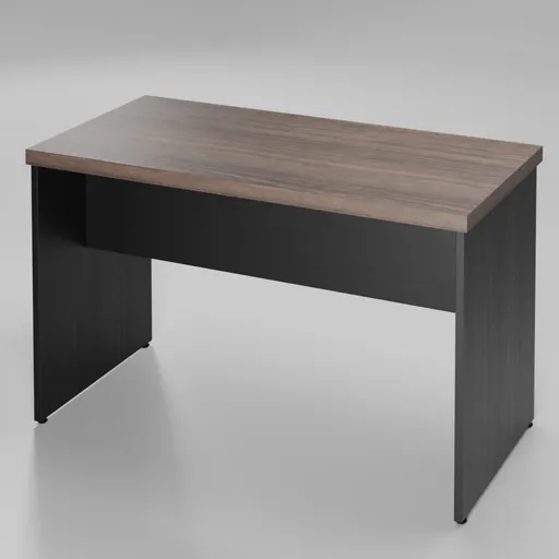 Realistic 3D wooden table model, perfect for Blender, with detailed textures for virtual home office setups.