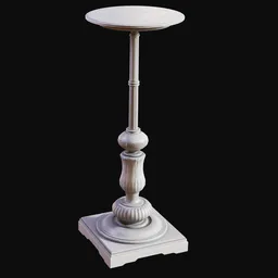 Antique Wooden Pedestal Table White