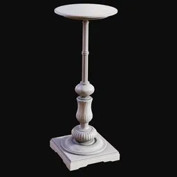 Antique Wooden Pedestal Table White