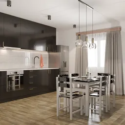 Modern Kitchen and Diner scene