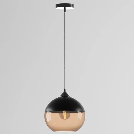 Detailed 3D rendering of a modern hand-blown glass pendant light for Blender modeling.