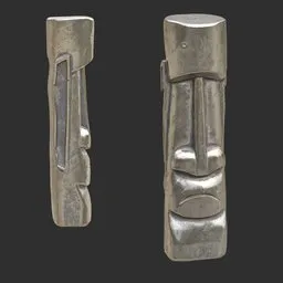 Tiki God Gaping Maw Statue Silver