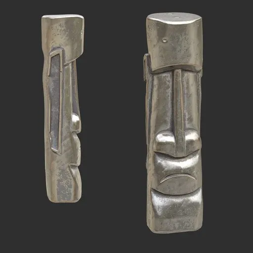 Tiki God Gaping Maw Statue Silver