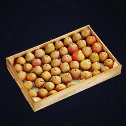"High-quality 4k textured Box of Pears 3D model for Blender 3D - optimized for VR and ideal for second and third plane usage. Scanned from a photo with an optimized polygon count, making it perfect for game design and rendering."