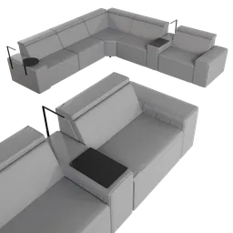 Carmelo Gray Leather sofa