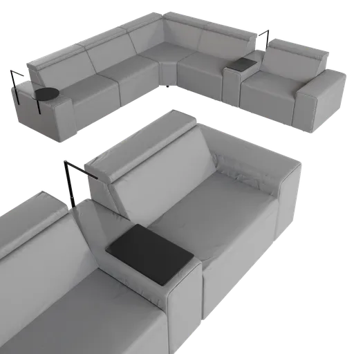 Carmelo Gray Leather sofa