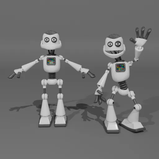 Cartoon Robot "Masher" (Rigify)