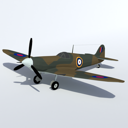 Detailed 3D model of a historic WWII fighter aircraft optimized for Blender, ideal for CG projects.
