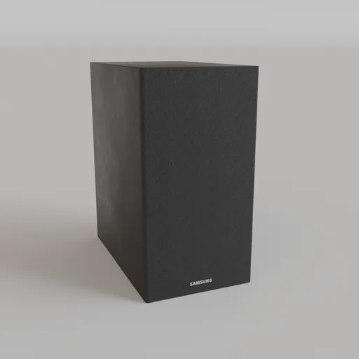 High-fidelity Samsung 5.1 subwoofer model ready for Blender 3D, ideal for audio equipment visualizations.