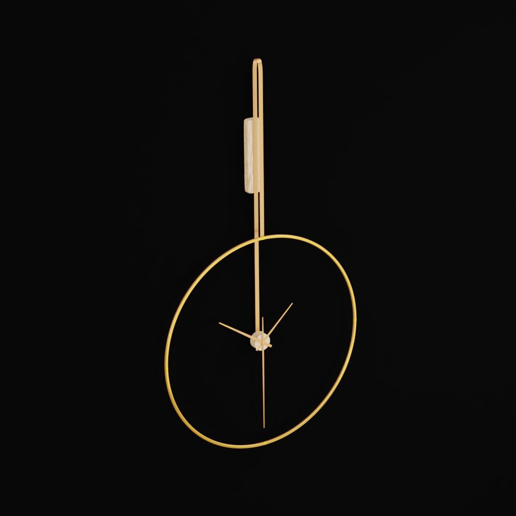 Modern Decorative Brass Wall Clock Clocks models BlenderKit