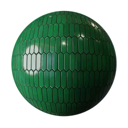 High-quality green PBR ceramic tile texture for 3D modeling and rendering in Blender and other 3D applications.